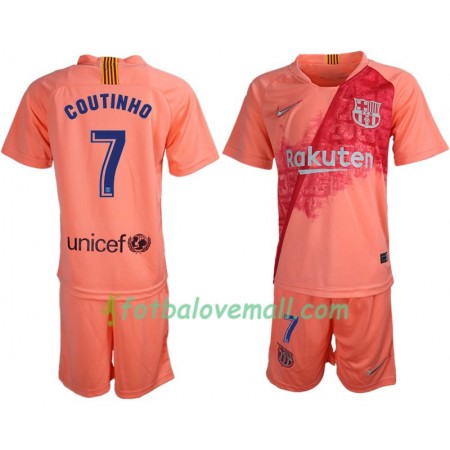 Levné FC Barcelona Coutinho 7 Dětské Alternativní Fotbalové dresy 2018-2019 Krátký Rukáv